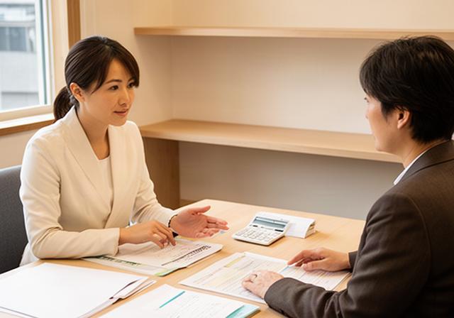 高松の相談室で家計資料を確認するファイナンシャルプランナーと相談者